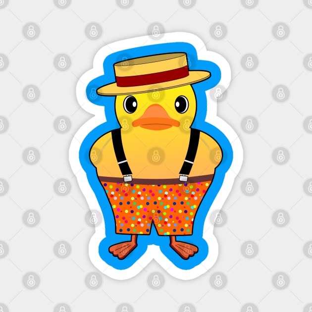 Rubber Duck Boater and Shorts Magnet by BigTime