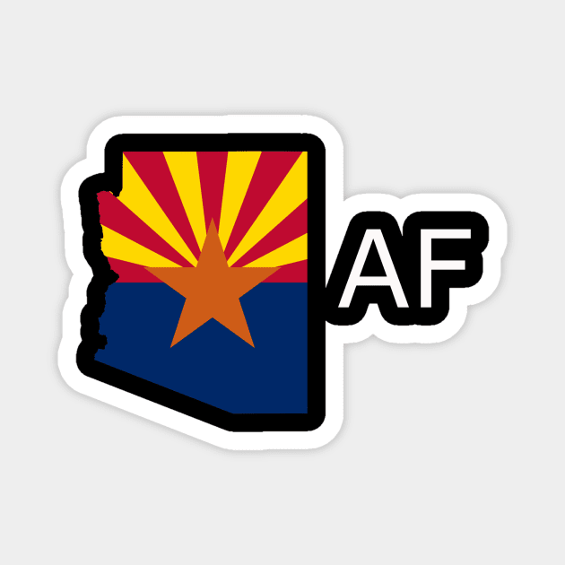 Arizona Flag State Outline AF (white) Magnet by Big Term Designs