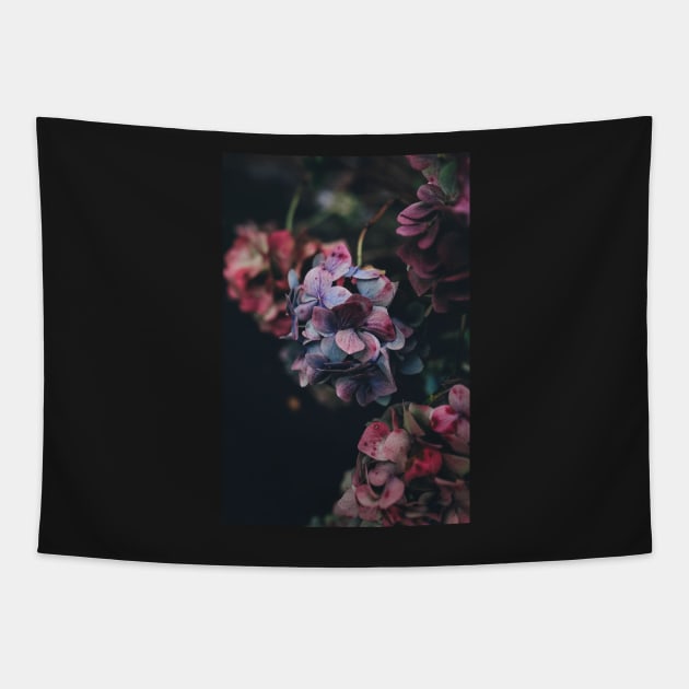 Red And Blue Hydrangea Flowers - Nature Inspired Tapestry by JDVNart