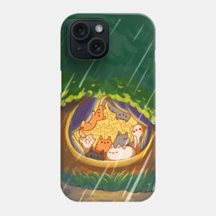 Rainy Cozy Day with Kitties Phone Case