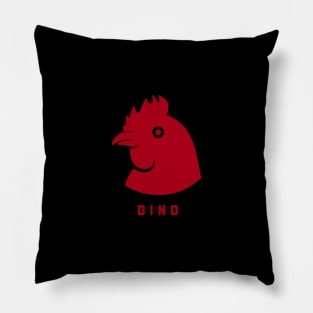 Stylized minimal design of a rooster. Art for chicken fans with red ink Pillow