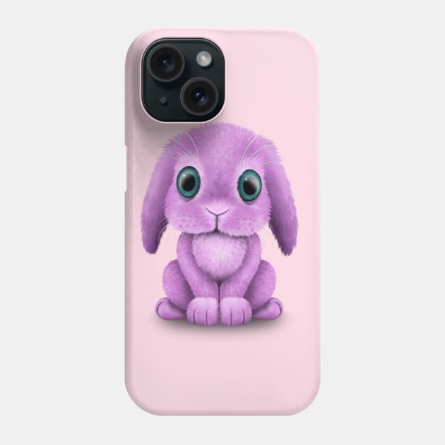 Cute Purple Baby Bunny Rabbit Phone Case by jeffbartels