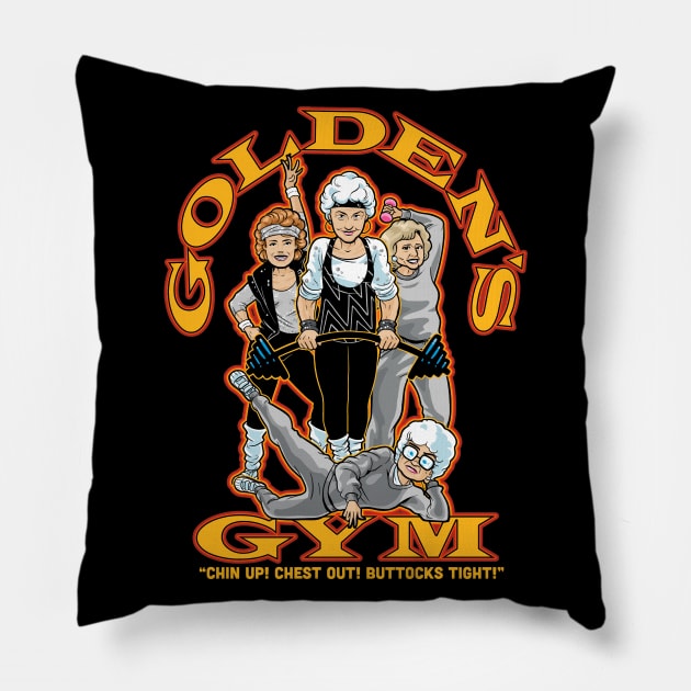 Golden's Gym Pillow by harebrained