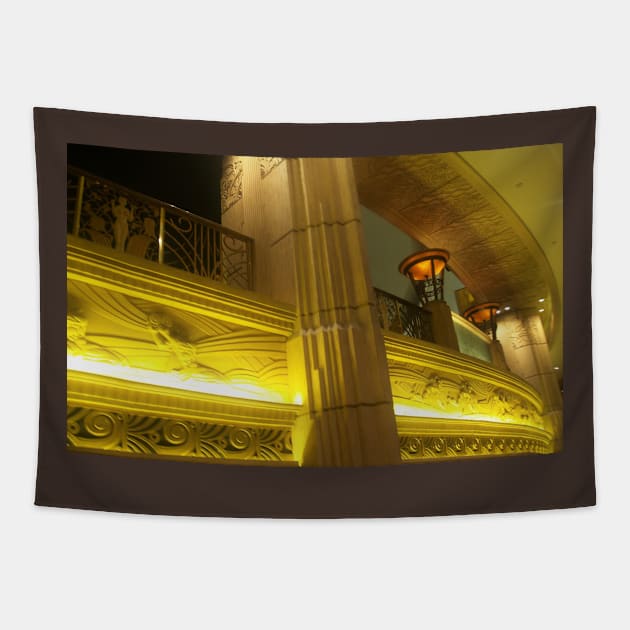 Caesar Palace Balcony Tapestry by BenjiRetroWave