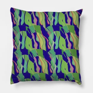 Contemporary Retro Abstract Navy Blue Surface Pattern - Hall of Mirrors Pillow