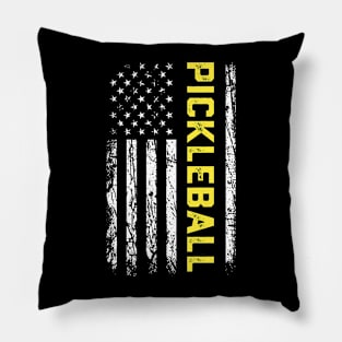 Pickleball American Flag Patriotic USA Flag Pillow