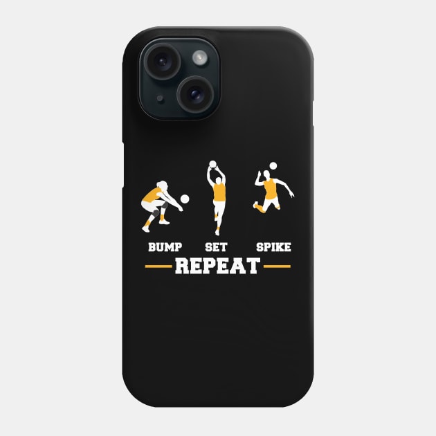 Bump Set Spike Repeat For Volleyball Players Phone Case by Peco-Designs