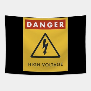 Warning High Voltage Sign Danger Tapestry