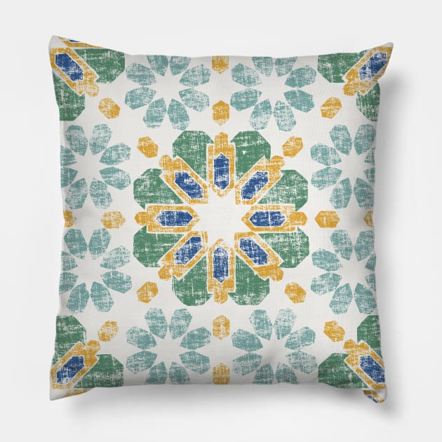 Moroccan Tile - Pond Pillow by crumpetsandcrabsticks