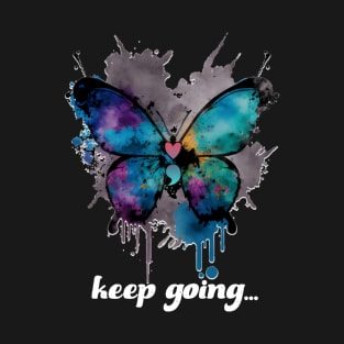 Semicolon Project Keep Going Butterfly Depression Awareness T-Shirt