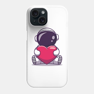 Kawaii Astronaut with Heart Phone Case