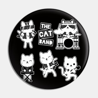 Funny Animals Band Of Cats Musician Pin