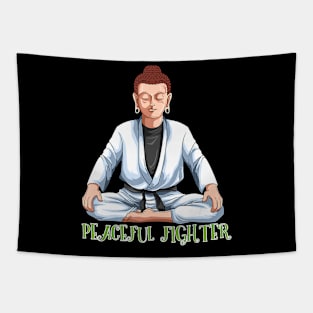 Buddha Peaceful Fighter Brazilian Jiu-Jitsu Tapestry