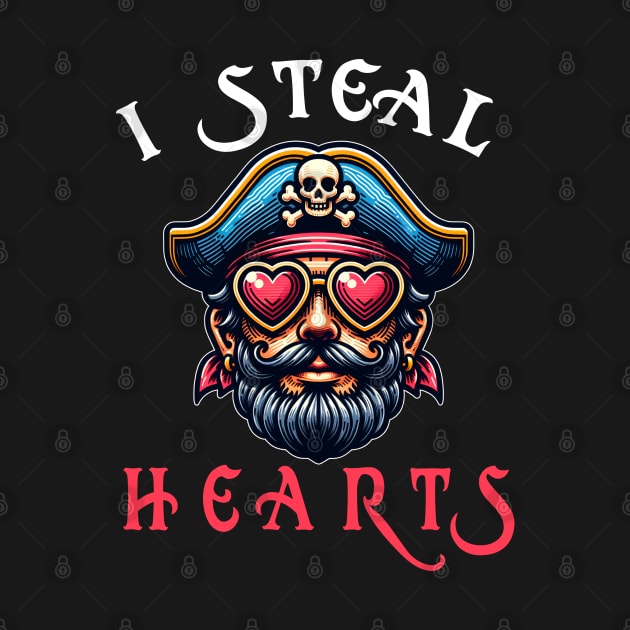 I steal your heart funny pirate Valentine's Day by RetroZin