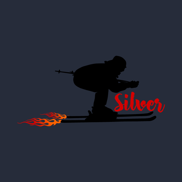 Silver United States Skiing by ArtDesignDE