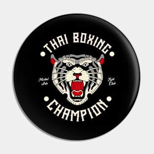 Thai Boxing Champion Tiger Martial Arts Fighter Pin