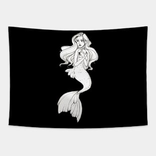 Siren with a skull Tapestry