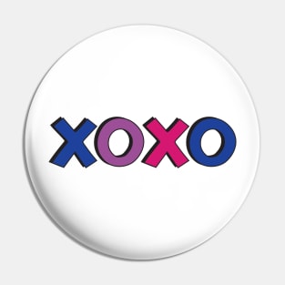 Hugs and Kisses - XOXO - Bi Pride Valentines Pin