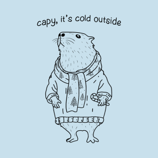 Capybara Winter Minimalist T-Shirt