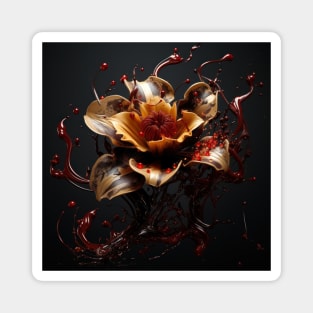 Fluid Blossom Art 3D Digital Art Magnet