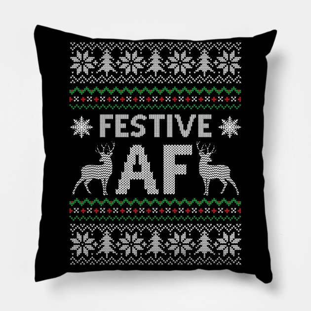 Festive AF Pillow by MZeeDesigns