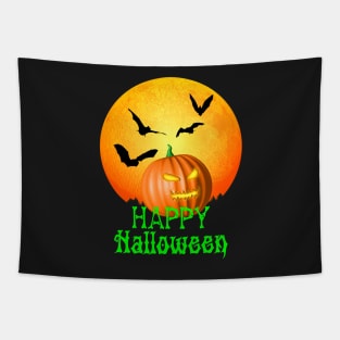 Jack O Lantern Happy Halloween Pumpkin Tapestry