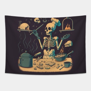 Skeleton Chef Tapestry