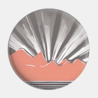 Abstract Mountain Sunrise in Circular Frame No. 843 Pin