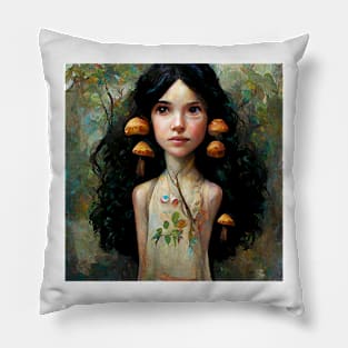 Kate the Mushroom Faerie by Kim Turner Art Pillow