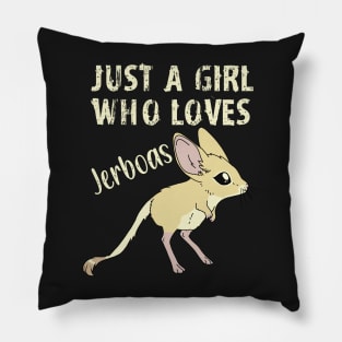 Just a Girl Who Loves Jerboas - Yellow text Pillow