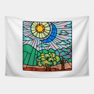 Stained Glass 55 (Style:12) Tapestry