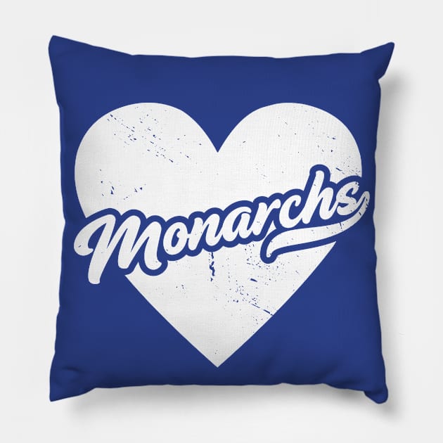 Vintage Monarchs School Spirit // High School Football Mascot // Go Monarchs Pillow by SLAG_Creative