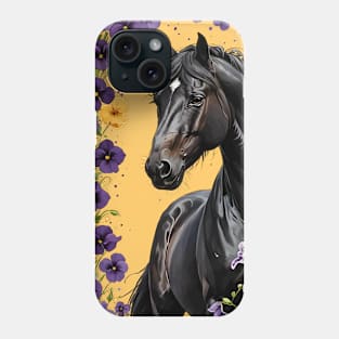 A New Jersey Horse Surrounded By Common Violet Flowers Phone Case