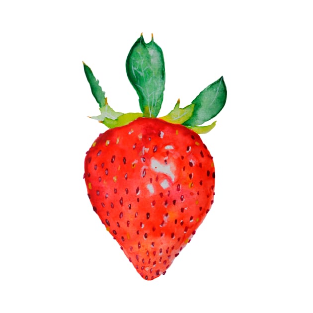 Fresh watercolor strawberry by Anastasia_Viaznikova1