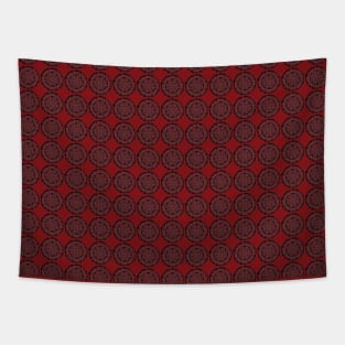 Red Mandala Pattern Tapestry