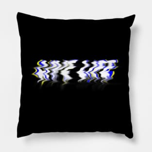 Vintage, Retro Blue & Yellow Cool Holographic Design Pillow