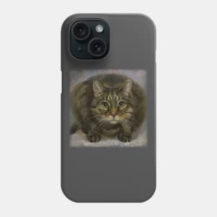 Gray circle cat Phone Case