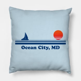 Ocean City, MD - Sailboat Sunrise Pillow