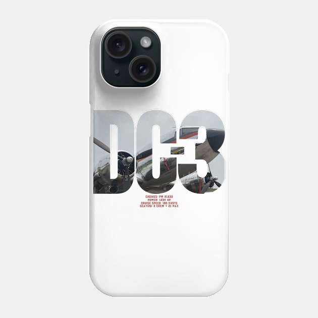 douglas DC-3 design Phone Case by AERONAUTICA COL