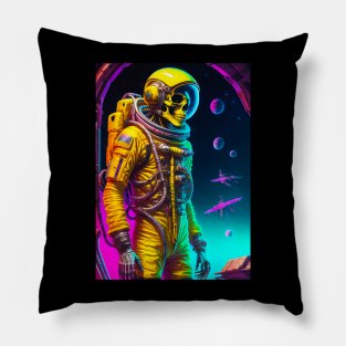 Skull in Space Pillow