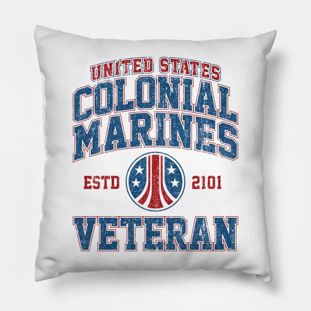 United States Colonial Marines Veteran (Variant) Pillow by huckblade