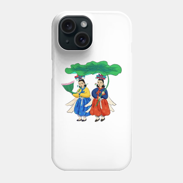 Minhwa: Taoist Fairy Sisters D-1 Type Phone Case by koreanfolkpaint