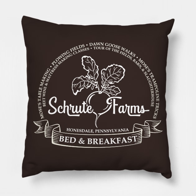 Shrute Farms B&B Pillow by NinthStreetShirts