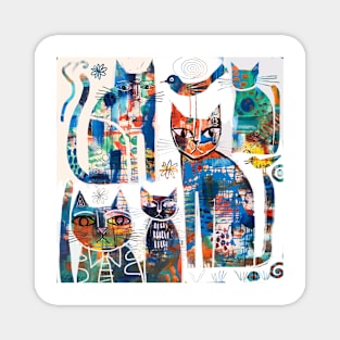 Abstract cats Magnet