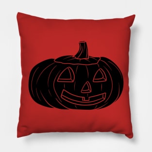 Happy Jack O' Lantern Black Silhouette Pillow