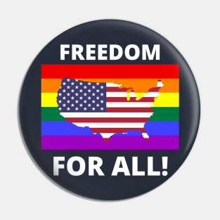 Freedom for All - Rainbow USA July 4th Pin