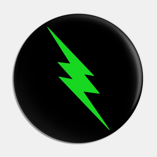 Green Lightning Bolt Pin by SpaceAlienTees