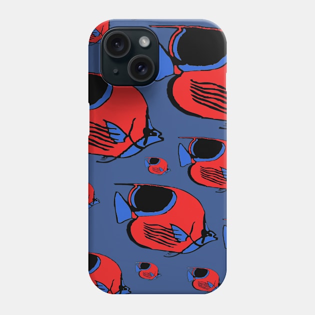 Red & Blue Sunfish Phone Case by RockettGraph1cs