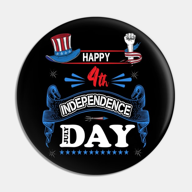 Happy 4th of July Independence Day Pin by Printashopus