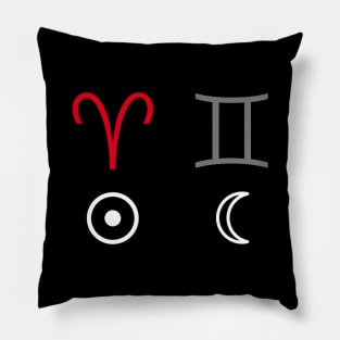 Aries Sun Gemini Moon Zodiac Sign Pillow